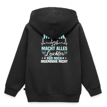 Musik Alles Leichter - Nur Mich Irgendwie Nicht - Kinder Premium Organic Hoodie - Schwarz - Hinten - AI Model Kid Male (0cm)