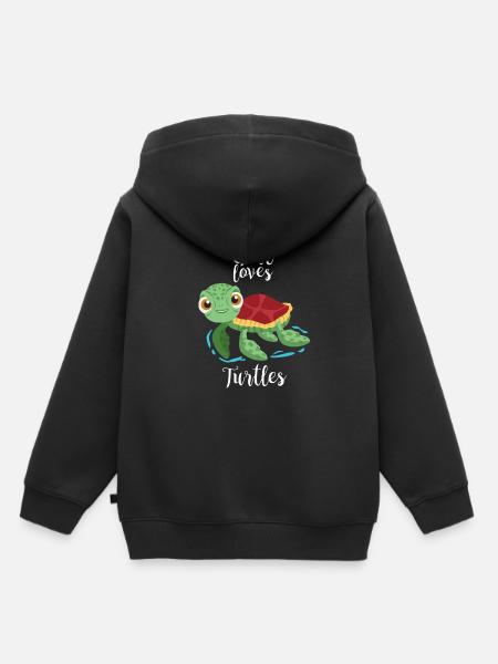 Womens dieses Mädchen liebt Schildkröten Kleidung Geschenk Meer Tu - Kinder Premium Organic Hoodie - Schwarz
