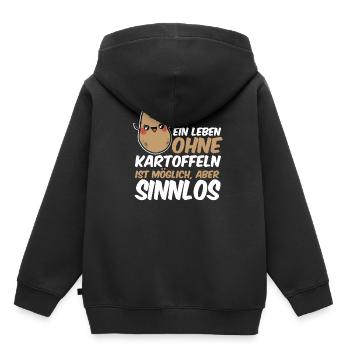 Kartoffel Pflanze Rezepte Gerichte Lecker Geschenk - Kinder Premium Organic Hoodie - Schwarz - Hinten - AI Model Kid Male (0cm)