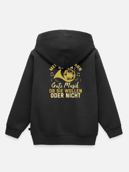 Blasinstrument Hornist Instrument Lustig Geschenk - Kinder Premium Organic Hoodie - Schwarz