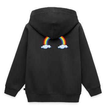 Arc-en-ciel avec nuages | arc en ciel - Sweat Premium à capuche enfant bio - noir - Dos - AI Model Kid Male (0cm)