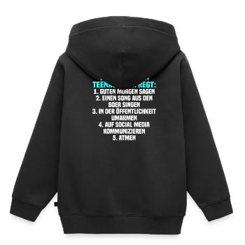 Lustig Teenager Spruch Pubertät Geschenk - Kinder Premium Organic Hoodie - Schwarz - Hinten - AI Model Kid Male (0cm)