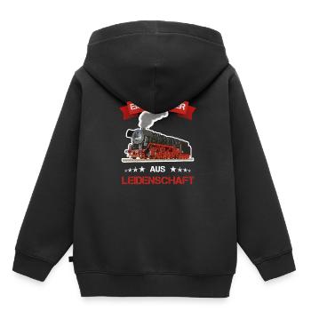 Eisenbahner aus Leidenschaft Modelleisenbahn - Kinder Premium Organic Hoodie - Schwarz - Hinten - AI Model Kid Male (0cm)