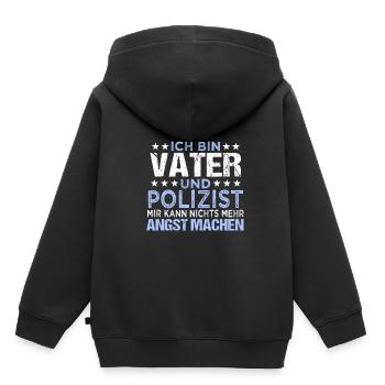 Lustig Polizei Papa Polizist Beruf Spruch Geschenk - Kinder Premium Organic Hoodie - Schwarz - Hinten - AI Model Kid Male (0cm)