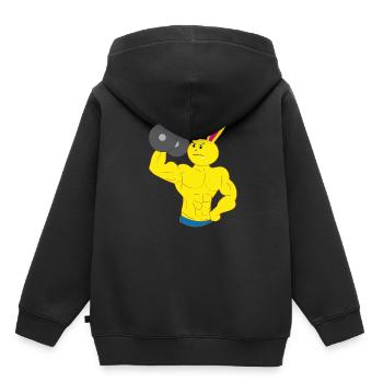 A tooth bunny bodybuilder bicep training barbell - Kids Premium Organic Hoodie - black - Back - AI Model Kid Male (0cm)