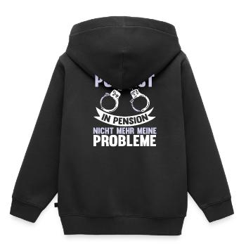Lustig Polizei Rente Polizist Spruch Geschenk - Kinder Premium Organic Hoodie - Schwarz - Hinten - AI Model Kid Male (0cm)