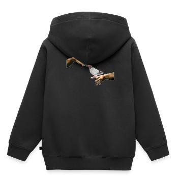 Michelangelo création pigeon pigeon élevage art - Sweat Premium à capuche enfant bio - noir - Dos - AI Model Kid Male (0cm)