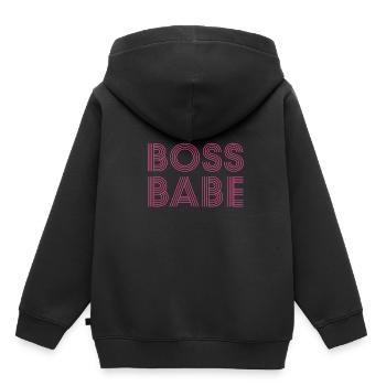 Boss Babe - Kinder Premium Organic Hoodie - Schwarz - Hinten - AI Model Kid Male (0cm)