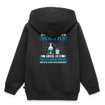 Lustig Chemie Labor Faul Faulheit Spruch Geschenk - Kinder Premium Organic Hoodie - Schwarz - Hinten - AI Model Kid Male (0cm)
