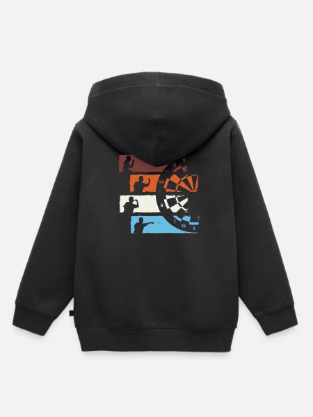 Fléchettes rétro club fléchettes fléchettes cadeau de fléchettes - Sweat Premium à capuche enfant bio - noir