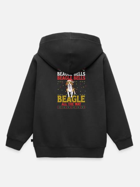 Weihnachtssprüche Ugly Christmas Beagle Hund - Kinder Premium Organic Hoodie - Schwarz
