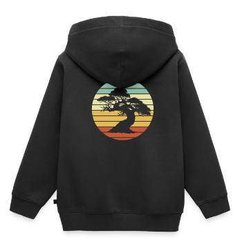 Un bonsai - Sweat Premium à capuche enfant bio - noir - Dos - AI Model Kid Male (0cm)