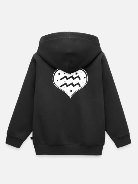 Sternzeichen Wassermann - Kinder Premium Organic Hoodie - Schwarz