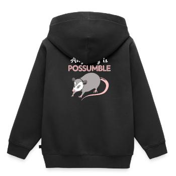 Opossum - Kinder Premium Organic Hoodie - Schwarz - Hinten - AI Model Kid Male (0cm)