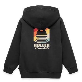 Montagnes russes - Sweat Premium à capuche enfant bio - noir - Dos - AI Model Kid Male (0cm)