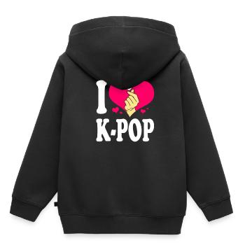 K-Pop - Sweat Premium à capuche enfant bio - noir - Dos - AI Model Kid Male (0cm)