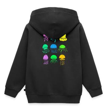 Méduses espèces méduses méduses - Sweat Premium à capuche enfant bio - noir - Dos - AI Model Kid Male (0cm)