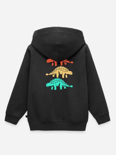 Dino - Kinder Premium Organic Hoodie - Schwarz