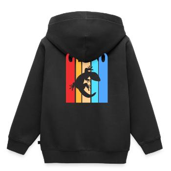 Gecko - Kinder Premium Organic Hoodie - Schwarz - Hinten - AI Model Kid Male (0cm)