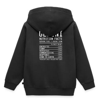 Sternzeichen Zwilling Fakten - Kinder Premium Organic Hoodie - Schwarz - Hinten - AI Model Kid Male (0cm)