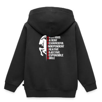 Signe stellaire Capricorne Symbole - Sweat Premium à capuche enfant bio - noir - Dos - AI Model Kid Male (0cm)