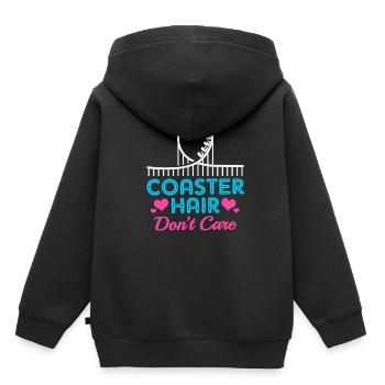 Cheveux de montagnes russes - Sweat Premium à capuche enfant bio - noir - Dos - AI Model Kid Male (0cm)