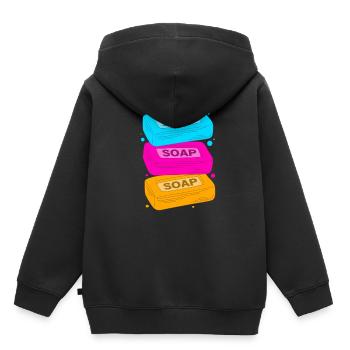 Seife Seifenherstellung DIY - Kinder Premium Organic Hoodie - Schwarz - Hinten - AI Model Kid Male (0cm)