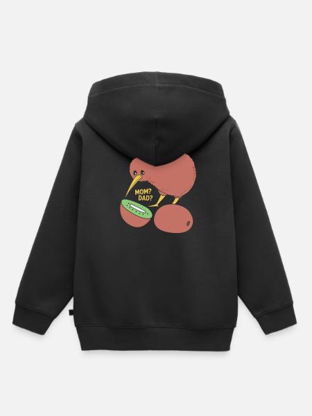 kiwi-oiseau kiwi - Sweat Premium à capuche enfant bio - noir