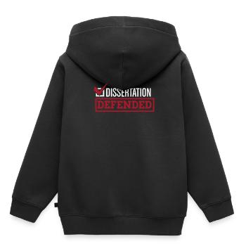 Dissertation Defended | Graduate School PhD Thesis - Kinder Premium Organic Hoodie - Schwarz - Hinten - AI Model Kid Male (0cm)