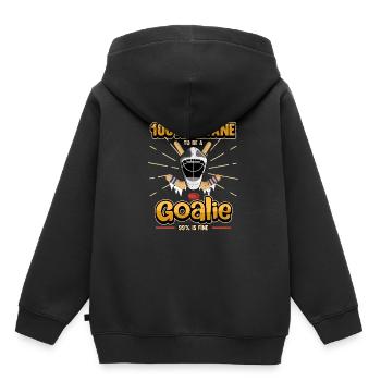 Eishockey Spieler Schlittschuhe Winter Geschenk - Kinder Premium Organic Hoodie - Schwarz - Hinten - AI Model Kid Male (0cm)