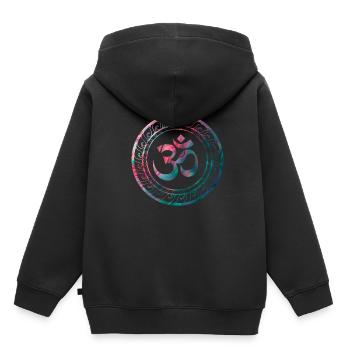 Om Ohm Aum Buddhism Symbole Yoga Sanskrit - Sweat Premium à capuche enfant bio - noir - Dos - AI Model Kid Male (0cm)