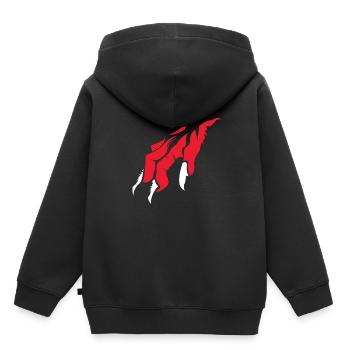 Monstre effrayant Mains Griffe Horreur Effrayant Halloween - Sweat Premium à capuche enfant bio - noir - Dos - AI Model Kid Male (0cm)