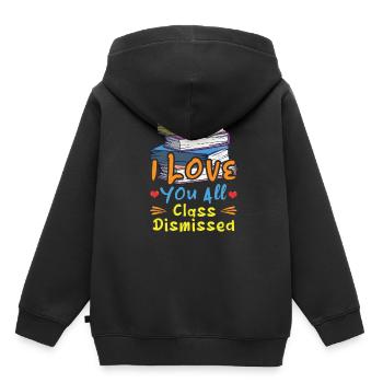 Buchen Glücklicher Sommertag der Schulklasse entlassen - Kinder Premium Organic Hoodie - Schwarz - Hinten - AI Model Kid Male (0cm)
