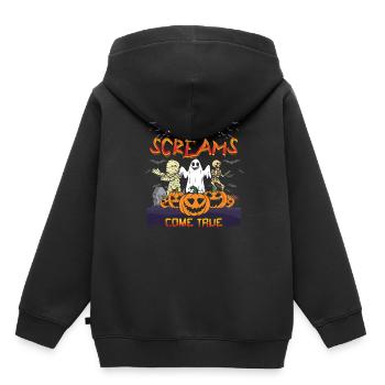 Gruselige Horrormonster Skelett Gruseliges Halloween - Kinder Premium Organic Hoodie - Schwarz - Hinten - AI Model Kid Male (0cm)
