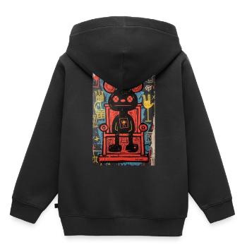 Schlechte Laune König - Kinder Premium Organic Hoodie - Schwarz - Hinten - AI Model Kid Male (0cm)
