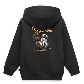 Équipe Mer Baltique Drôle Mouette avec Ancre Mer Baltique - Sweat Premium à capuche enfant bio - noir - Dos - AI Model Kid Male (0cm)