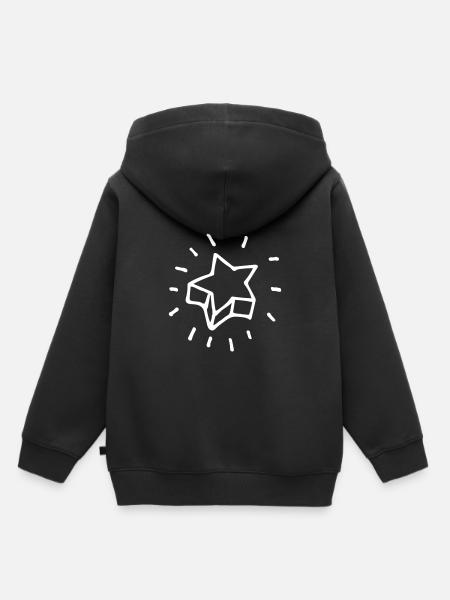 Stern - Kinder Premium Organic Hoodie - Schwarz