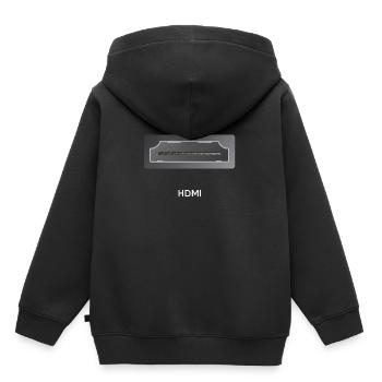 Get Connected-Serie - Teil 7: HDMI - Kinder Premium Organic Hoodie - Schwarz - Hinten - AI Model Kid Male (0cm)