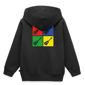 Ukulele - Kinder Premium Organic Hoodie - Schwarz - Hinten - AI Model Kid Male (0cm)