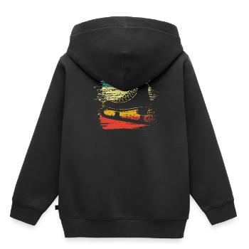 Schlittschuh - Kinder Premium Organic Hoodie - Schwarz - Hinten - AI Model Kid Male (0cm)