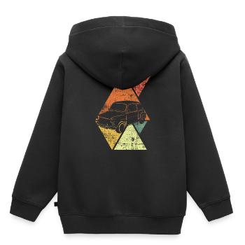 Voitures anciennes - Sweat Premium à capuche enfant bio - noir - Dos - AI Model Kid Male (0cm)