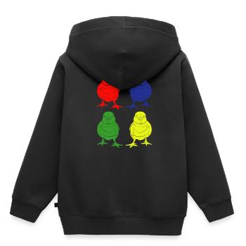 Küken - Kinder Premium Organic Hoodie - Schwarz - Hinten - AI Model Kid Male (0cm)