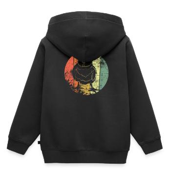 Les poussins - Sweat Premium à capuche enfant bio - noir - Dos - AI Model Kid Male (0cm)