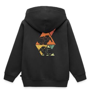 Hase Kaninchen - Kinder Premium Organic Hoodie - Schwarz - Hinten - AI Model Kid Male (0cm)