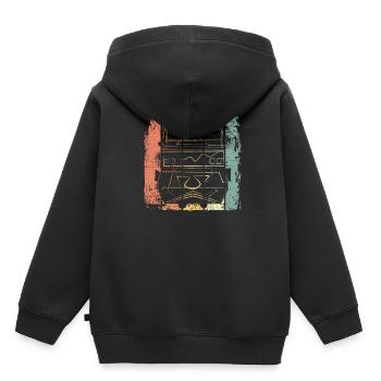 Chemin de fer - Sweat Premium à capuche enfant bio - noir - Dos - AI Model Kid Male (0cm)