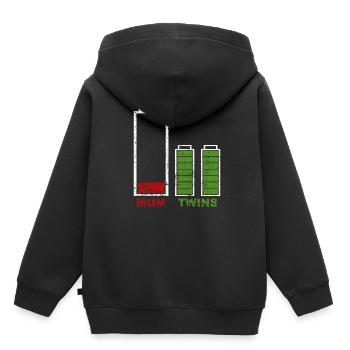 Gémeaux Maman - Sweat Premium à capuche enfant bio - noir - Dos - AI Model Kid Male (0cm)