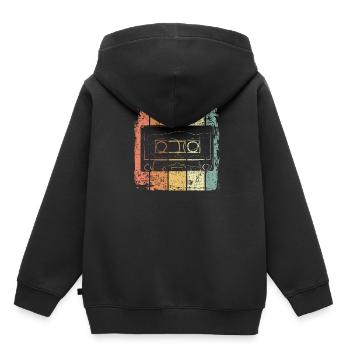 Cassette - Sweat Premium à capuche enfant bio - noir - Dos - AI Model Kid Male (0cm)