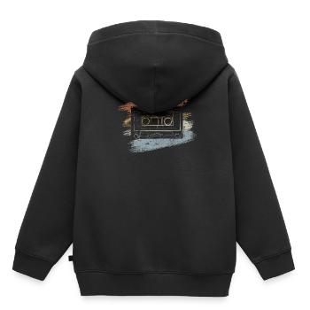 Kassette Vinyl - Kinder Premium Organic Hoodie - Schwarz - Hinten - AI Model Kid Male (0cm)