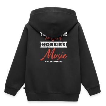 Musiciens - Sweat Premium à capuche enfant bio - noir - Dos - AI Model Kid Male (0cm)