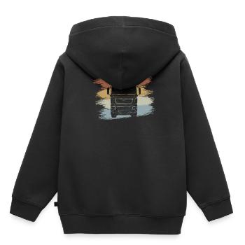Camions camions - Sweat Premium à capuche enfant bio - noir - Dos - AI Model Kid Male (0cm)